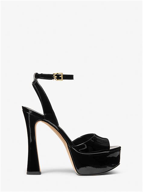 michael kors patent leather shoes|Jensen Patent Leather Platform Sandal .